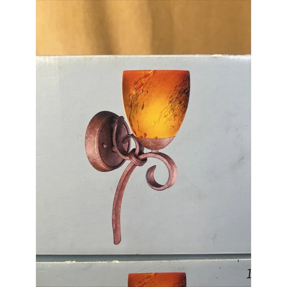 2 Hampton Baty Transitional Collection Wall Sconces Nutmeg Finish Aged Bronze